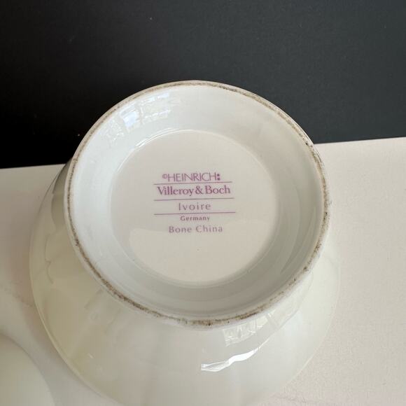 Villeroy & Boch Germany IVOIRE Chateau Collection Creamer and Sugar - Picture 5 of 9